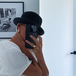 Minimalist Black Straw Hat